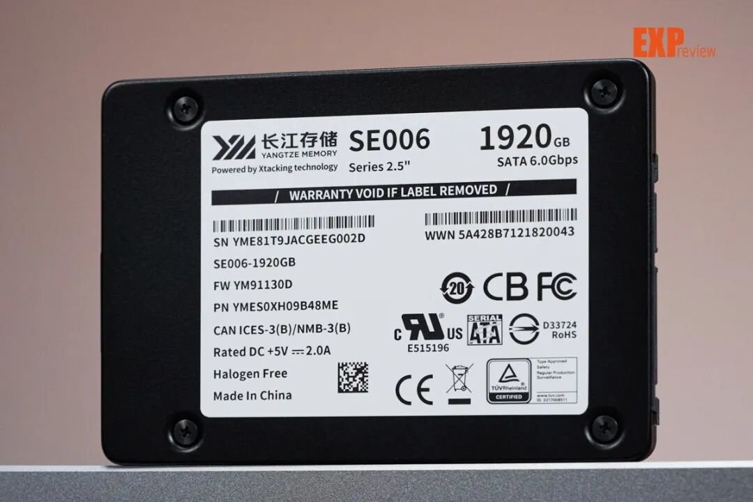长江存储SE006 1920GB企业级SSD评测:掉电保护+大OP空间,高可靠SATA盘