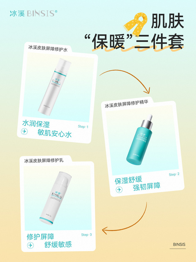 冷到怀疑人生！ #爱你老己# 不仅身体要加衣保暖 肌肤的“保暖”三件套也记得安排上  冰溪皮肤屏障修护水 冰溪皮肤屏障修护乳 冰溪皮肤屏障修护精华  保湿修护，给肌肤稳稳守护 这个冬天，和“干尬”说拜