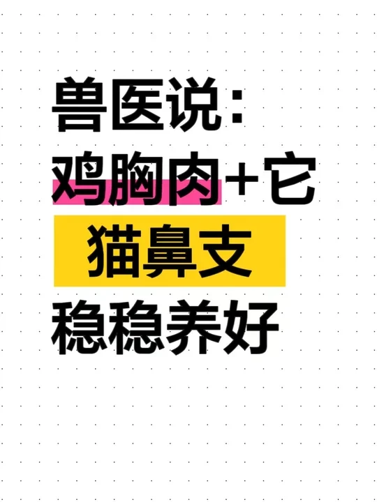 为什么猫鼻支适合吃鸡胸肉