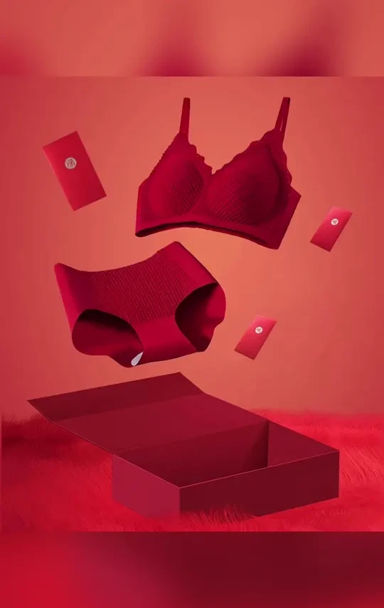 芬腾女士2025年新款内衣女本命年大红色蕾丝文胸无痕内衣文胸 #给打工人的红色好运buff #新年穿搭红红火火