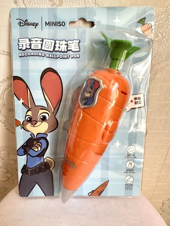 名创疯狂动物城朱迪警官胡萝卜录音笔实拍图