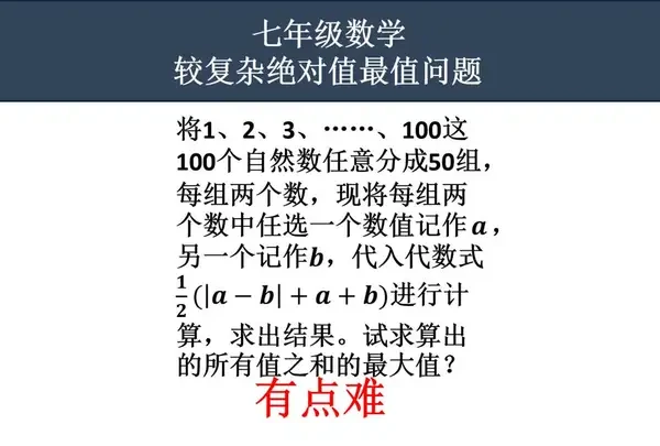 七年级数学：代入代数式𝟏𝟐(𝒂−𝒃+𝒂+𝒃)进行计算。求最大值？#知识分享 #每天跟我涨知识 #学习方法 #知识点总结 #原创视频