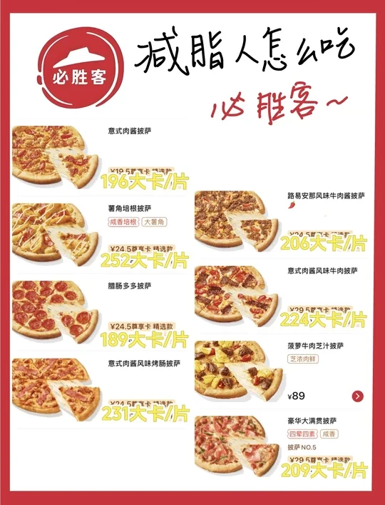 必胜客热量测评😋披萨当然也能吃🍕