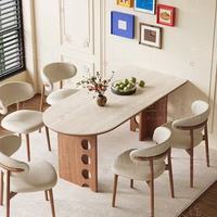 小户型封神！这张半圆半岛餐桌把法式浪漫焊进客厅✨