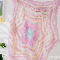 手工钩织七星毯，樱花色材料包，送女生新选择！
