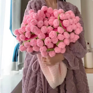 玫瑰花束毯子DIY钩织笔记｜把浪漫织进日常