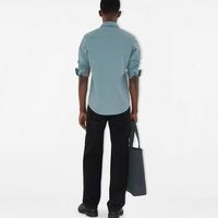 BURBERRY 男装修身版型棉府绸衬衫