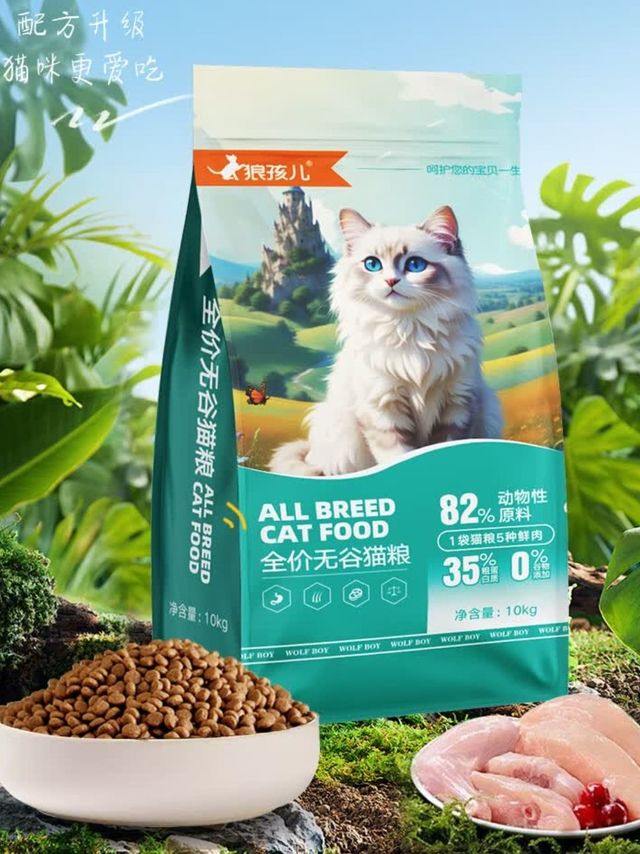 英短增肥发腮必备，狼孩儿猫粮