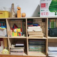 实木书柜落地格子收纳柜大容量简约原木风储物柜