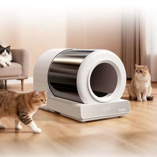 有哈不锈钢全自动猫砂盆，打造猫咪专属洁净如厕空间！