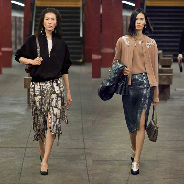 #ELLE带你看时装周# Matthieu Blazy在纽约Bowery地铁站内发布他的首个Métiers d'Art高级手工坊系列——2026高级手工坊系列。冷峻的工业场景与华美时装点缀的刺绣羽饰形