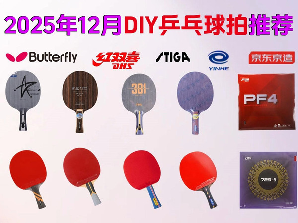 【乒乓球拍年度汇总】2025年12月乒乓球拍、套胶搭配推荐、乒乓球拍怎么选？各价位：组合拍|成品拍详细选购指南！新手买前必看！