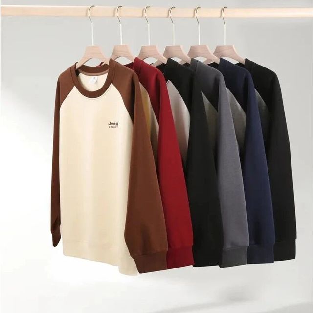 【告别单调】拼色+插肩圆领卫衣！男女同款！和TA穿情侣装，一起时尚换季