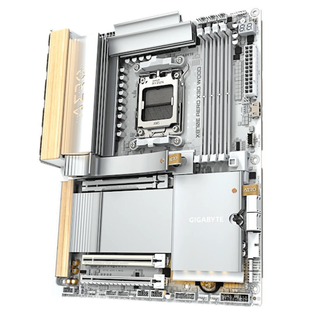 技嘉X870E AERO X3D WOOD主板用上木头、皮革:精美如艺术品