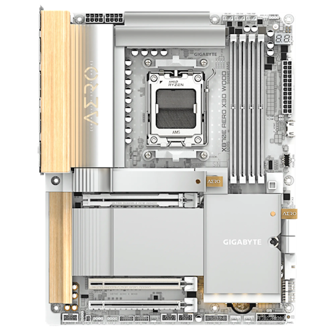技嘉X870E AERO X3D WOOD主板用上木头、皮革:精美如艺术品