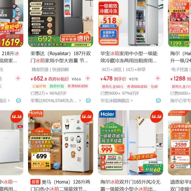 双12收官 200-300容量冰箱到底怎么选？
