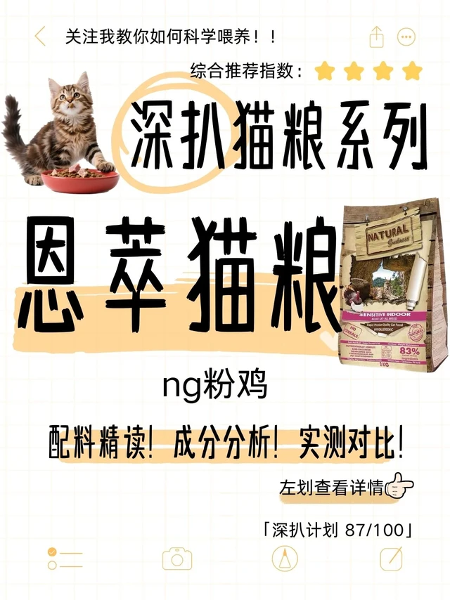 🔍《深扒猫粮》第87期 恩萃ng粉鸡猫粮