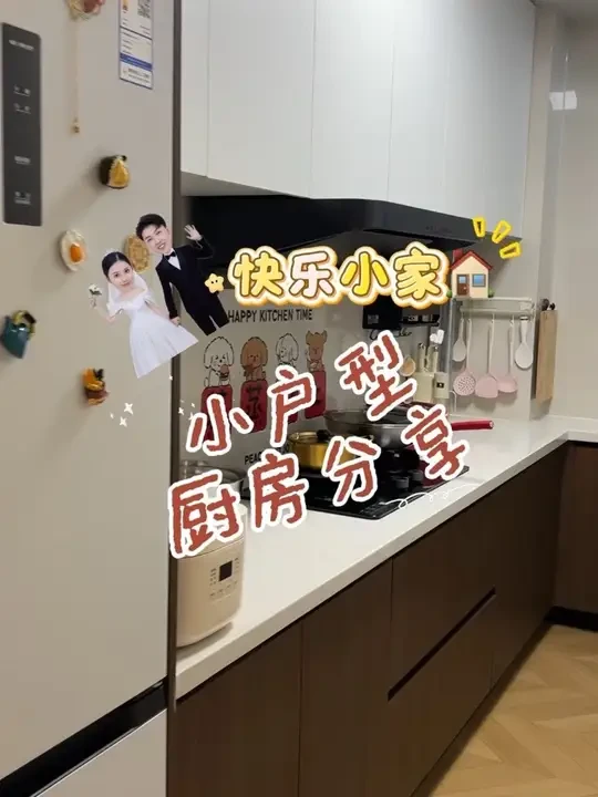 #自装 #厨房好物 #厨房收纳 小户型厨房装修分享 好看的胡桃色厨房#胡桃木家具