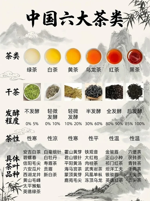 一篇秒懂中国六大茶类！🍵