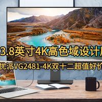 23.8英寸4K高色域设计屏，优派VG2481-4K双十二超值好价