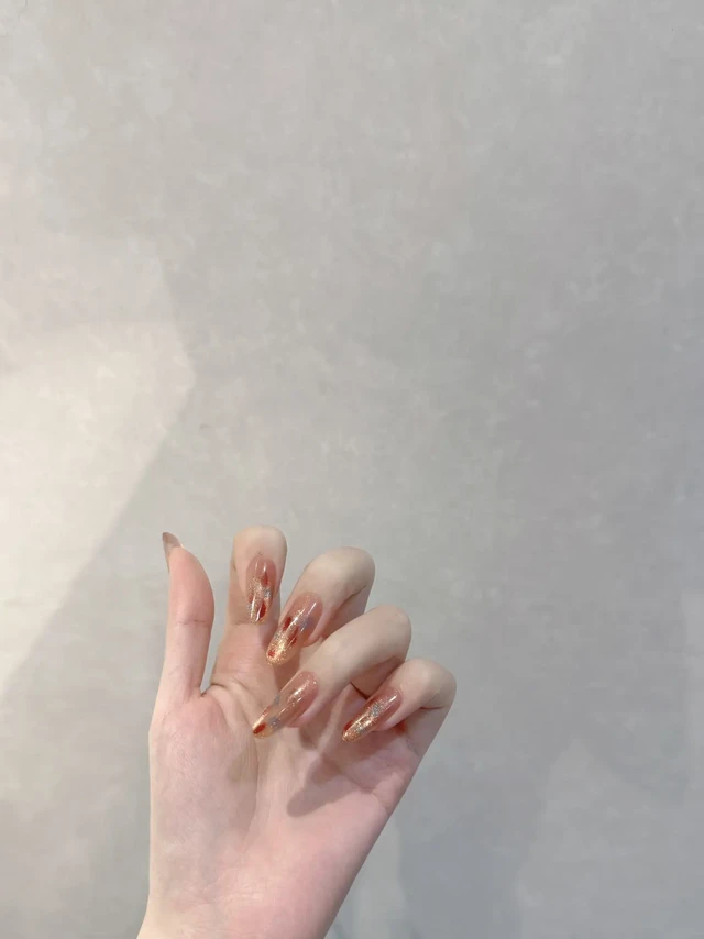 深秋美甲·冰茶琥珀猫眼 🫧 🍁