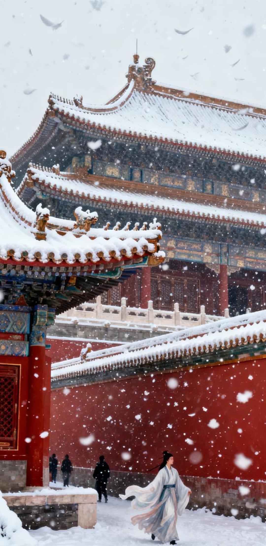 故宫红墙遇上皑皑白雪,才懂什么叫中式美学天花板