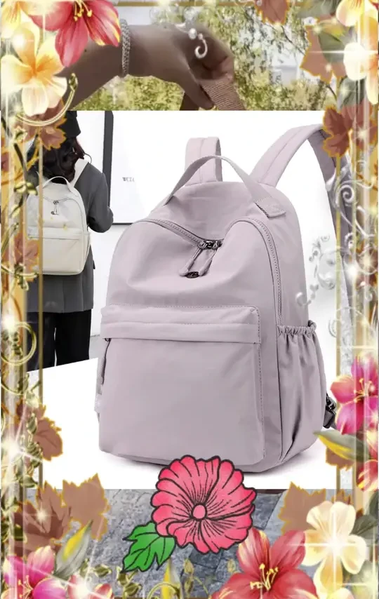 2025新款双肩包女士背包书包包大容量轻便百搭时尚中学生大学旅行#双肩包