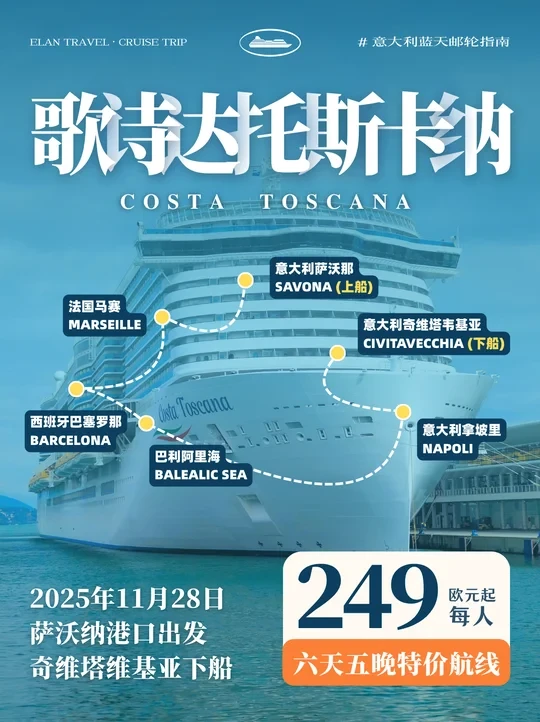 低到离谱！不到300欧=六天环游地中海！