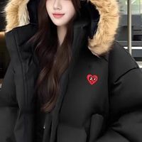 查尔斯桃心90鸭绒毛领羽绒服冬季出行也不冷