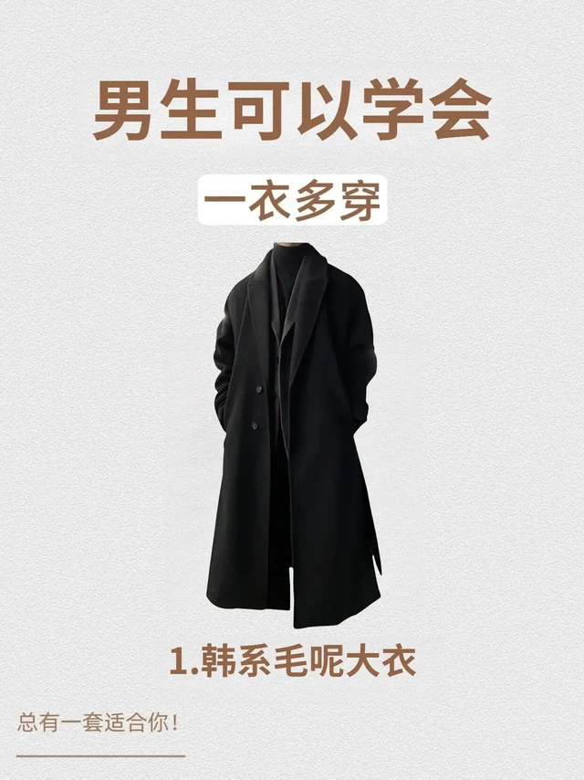 185男士穿搭冬季|韩系高级感大衣外套穿搭