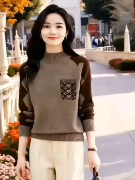 羊绒衫毛衣女2025秋冬爆款洋气秋冬女士妈妈半高领厚款上衣#秋冬穿搭 #毛衣#保暖又好看 #秋冬新款
