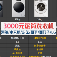 家电推荐 篇零：3000元滚筒洗衣机，哪款最值？