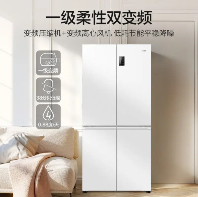 统帅对开门冰箱