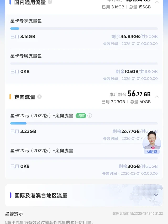 山东电信星卡80G流量升级185G流量了。刚才刷抖音听说山东星卡可以升级流量，我就给10000号打电话，刚打就收到短信通知可以升级流量，一顿操作下来把原先的50g通用流量➕30g定向流量升级成了现在的