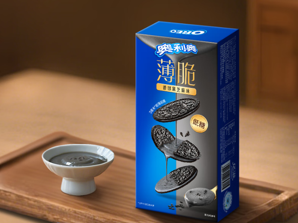 奥利奥低糖黑芝麻薄脆饼干，健康零食新选择