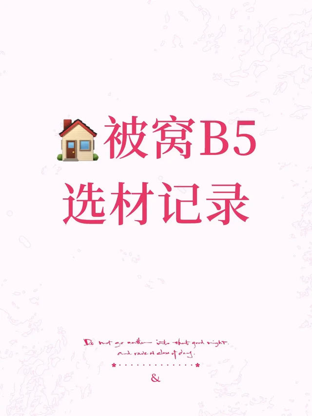 🏠被窝B5选材记录