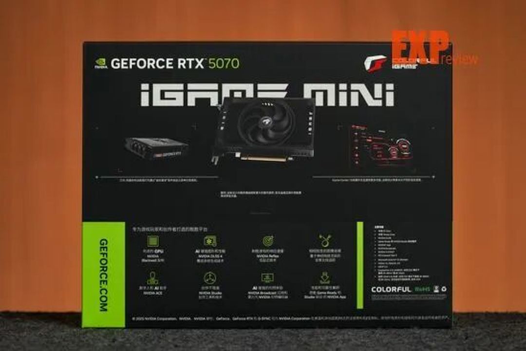 七彩虹iGame GeForce RTX 5070 Mini显卡图赏:仅18cm,单风扇ITX小钢炮