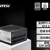 微星PRO A1000PL PCIE5电源上市：ATX3.1+PCIe5.1双认证，首发699元