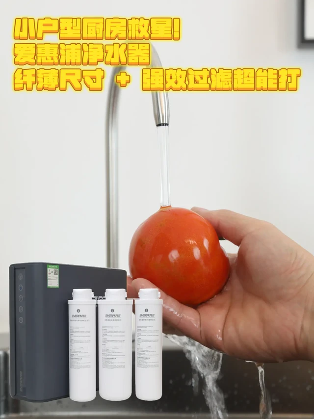 厨房救星！爱惠浦净水器纤薄尺寸 +强效过滤