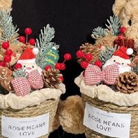 双旦送礼指南｜泰迪熊玩偶抱抱篮，把软萌浪漫打包相送