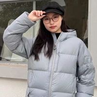 700蓬白鸭绒连帽面包服保暖