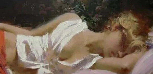 意大利浪漫主义画家皮诺印象派人物油画