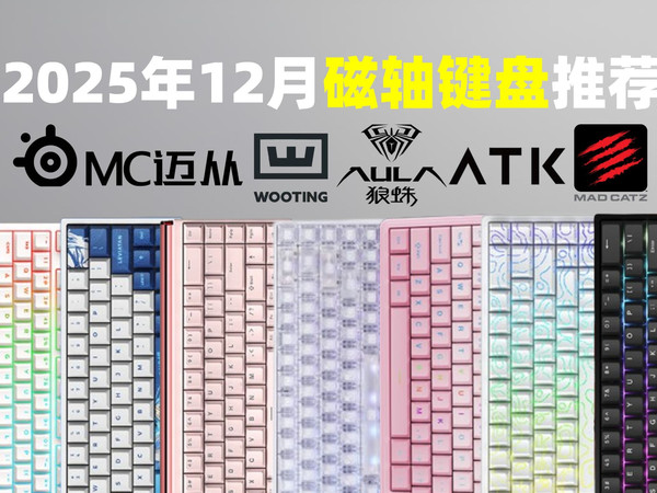 【磁轴推荐】2025年12月磁轴键盘选购指南!100-2000元不等,各个价位段共26款高性价比磁轴键盘推荐!|美加狮、赛睿、艾石头、迈从、狼蛛、ATK、小蜜蜂