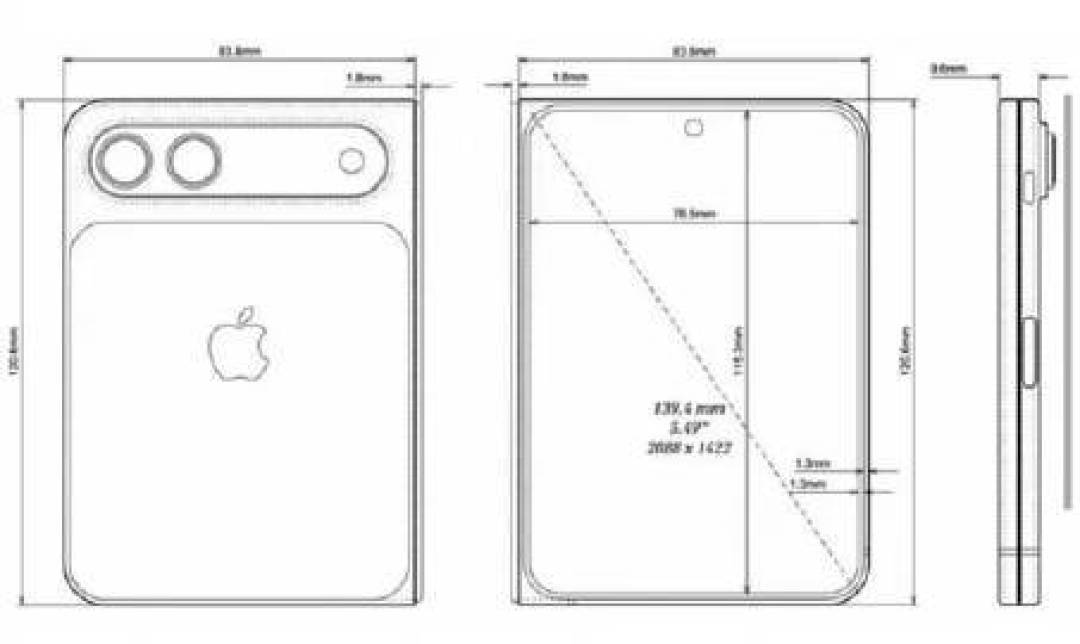 iPhone Fold尺寸曝光:机身矮胖似护照,展开厚度仅4.8mm