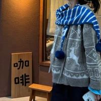 2025冬季红色费尔岛连帽毛衣