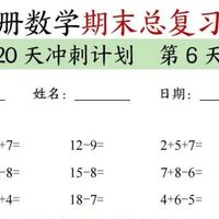 新一年级上册数学期末总复习每日一练20天冲刺计划1203  电子版