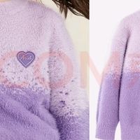 渐变紫毛衣适合3-14岁女童