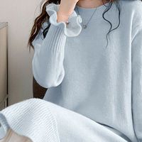 冬季旅行穿搭封神！唐狮蓝色连衣裙，小个子好看不冻人