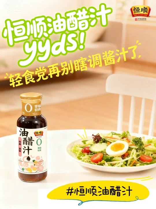 恒顺油醋汁yyds！轻食党再别瞎调酱汁了