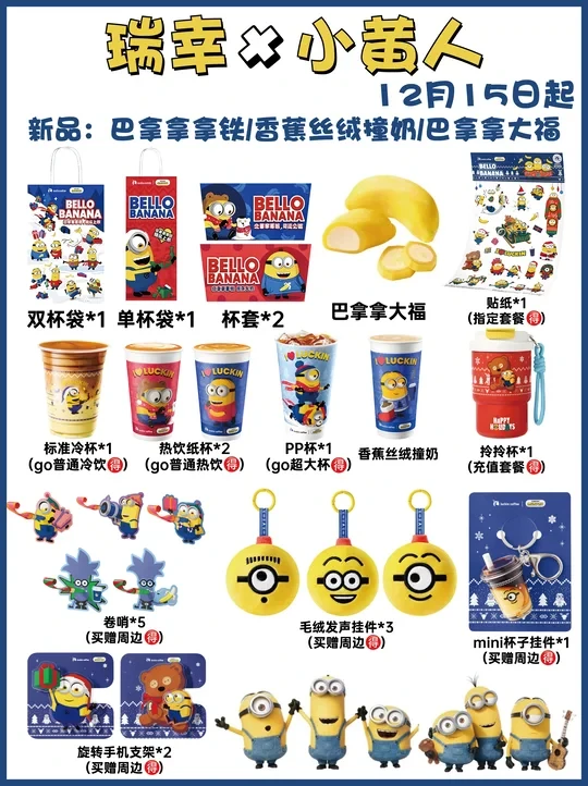 瑞幸X小黄人联名全攻略❗️一图看懂！
